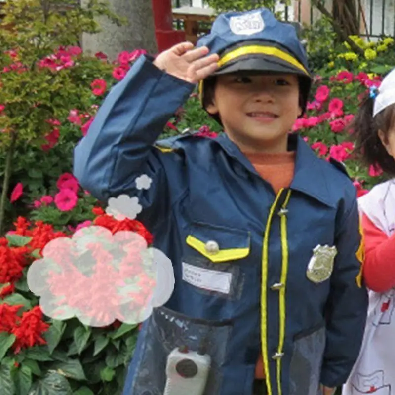 

Y88D Kids Cosplay Costume Career Firefighter Policemen Pretend for Play Halloween Out