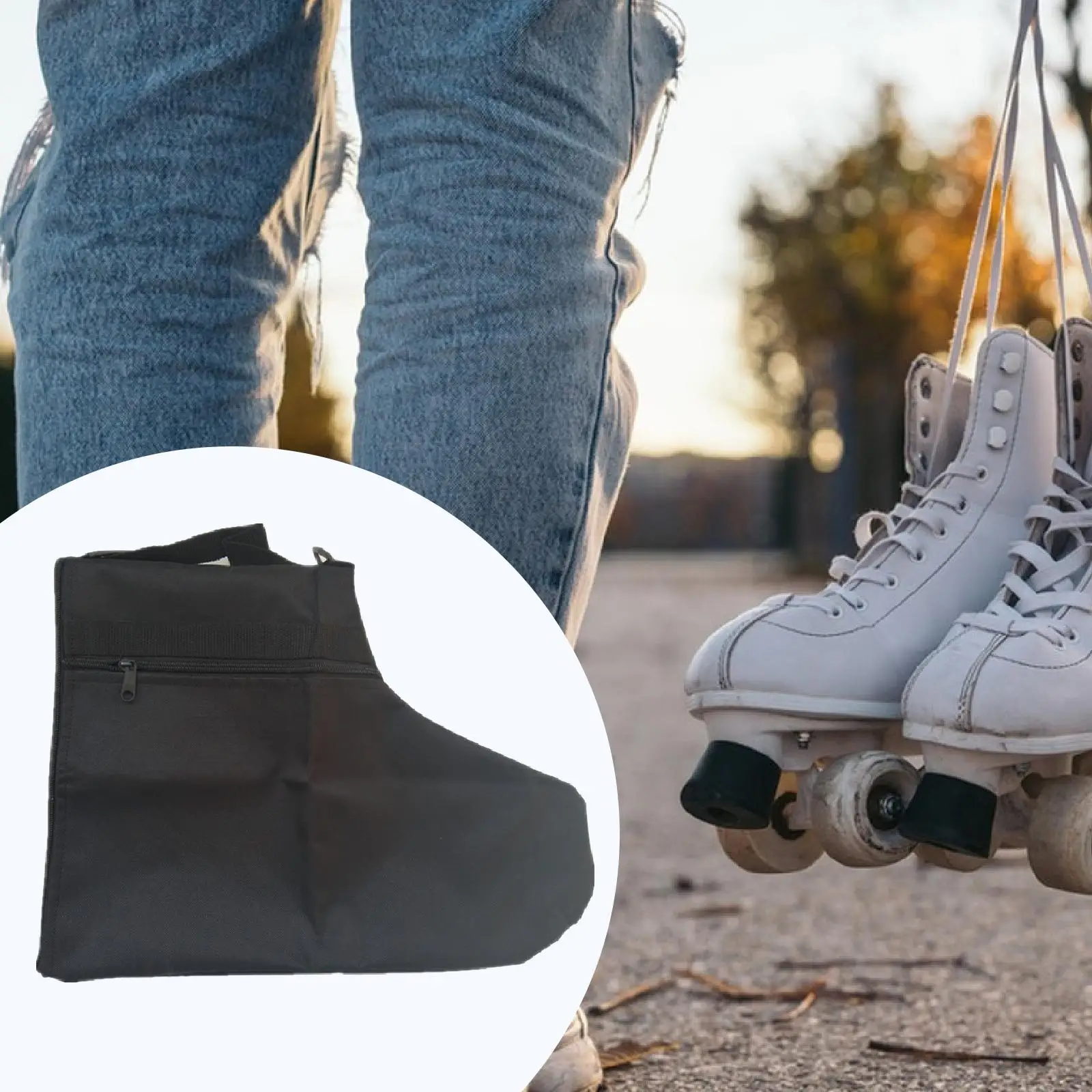 Roller Skates Bag Organizer Pouch Portable Container Ice Skates Carrying for Figure Skates Shoes Training Women Men Practice
