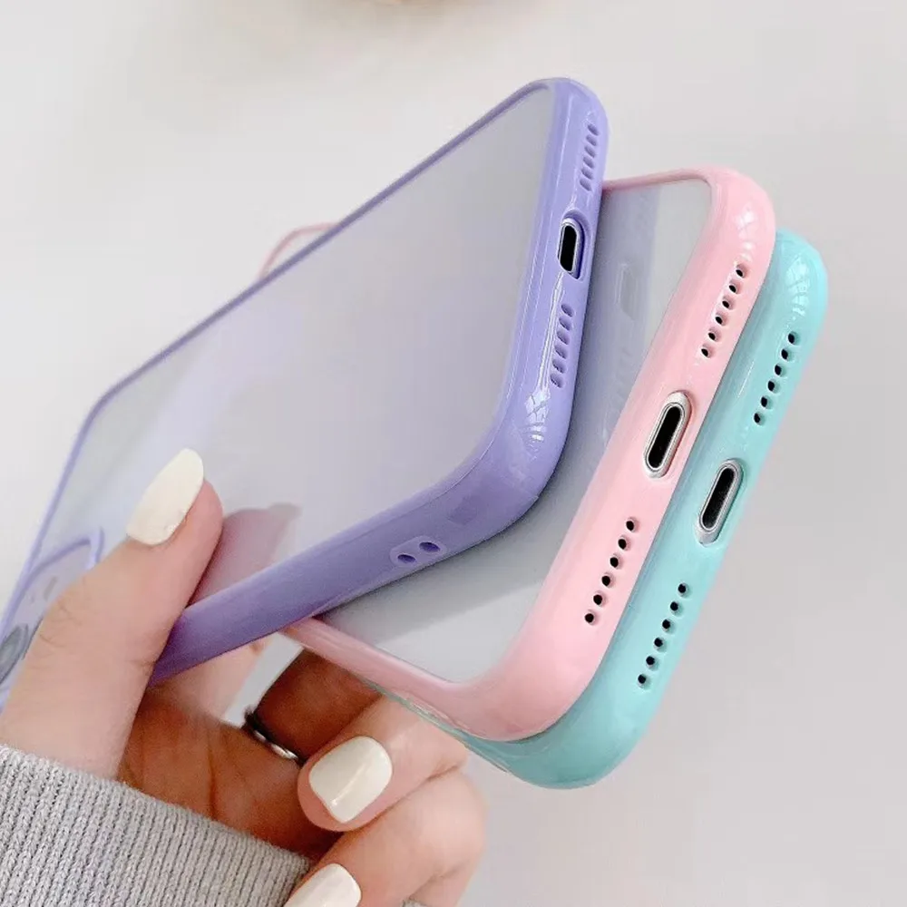 Colorful Bumper Shockproof Trasparent Phone Case For iPhone 13 12 11 Pro Max XR X XS Max 8 7 Plus SE 2020 12 13 Mini Clear Cover