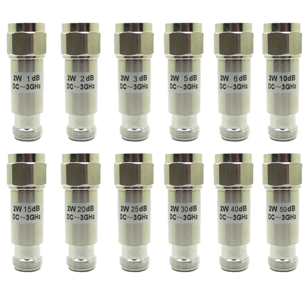 Mini RF Coaxial Attenuator 2W 1dB-40dB N Type Male To Female DC-3.0GHz 50 Ohm Power Tools Accessories