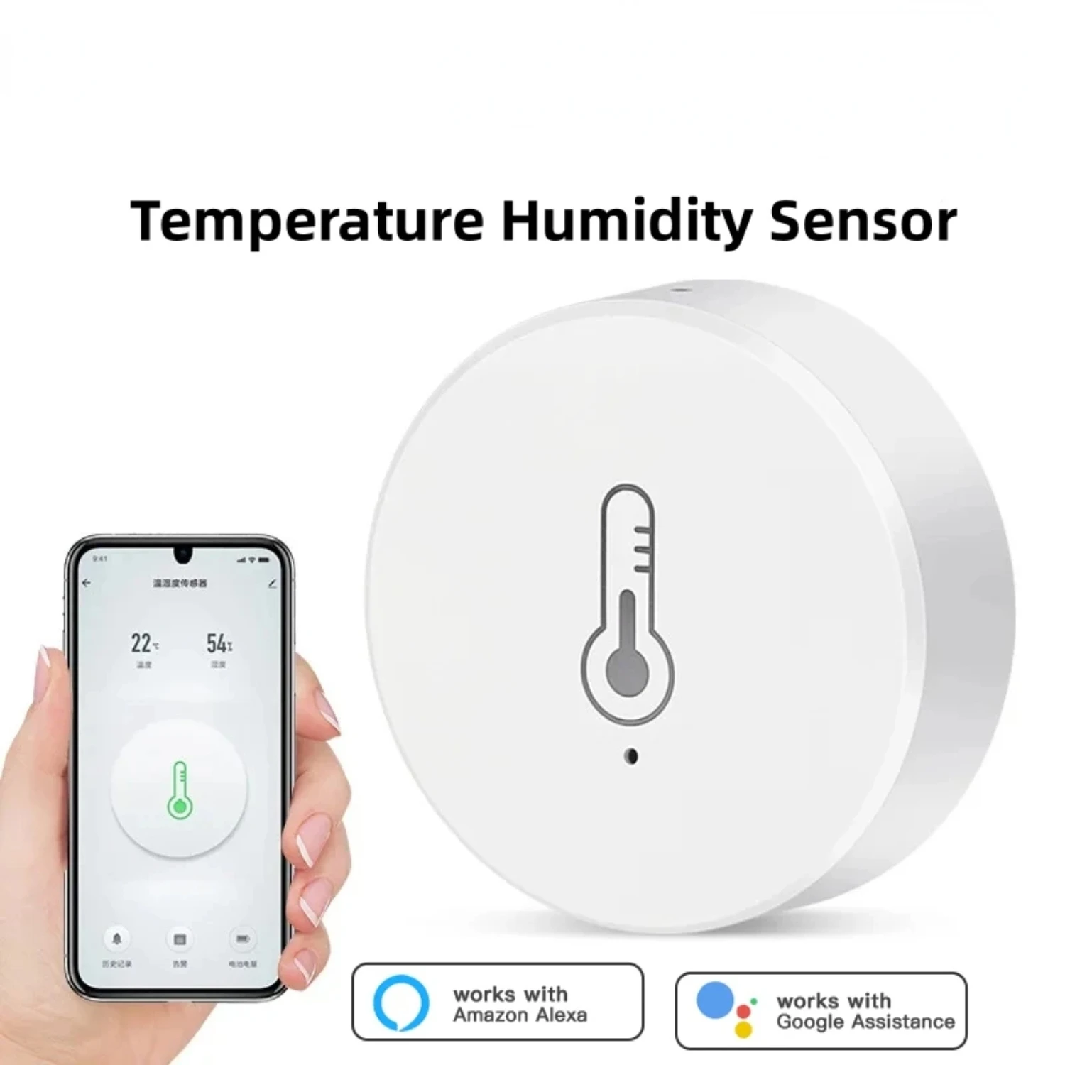 El sensor de temperatura y humedad ZigBee funciona con el control en tiempo real de la aplicación Alexa Smart Life