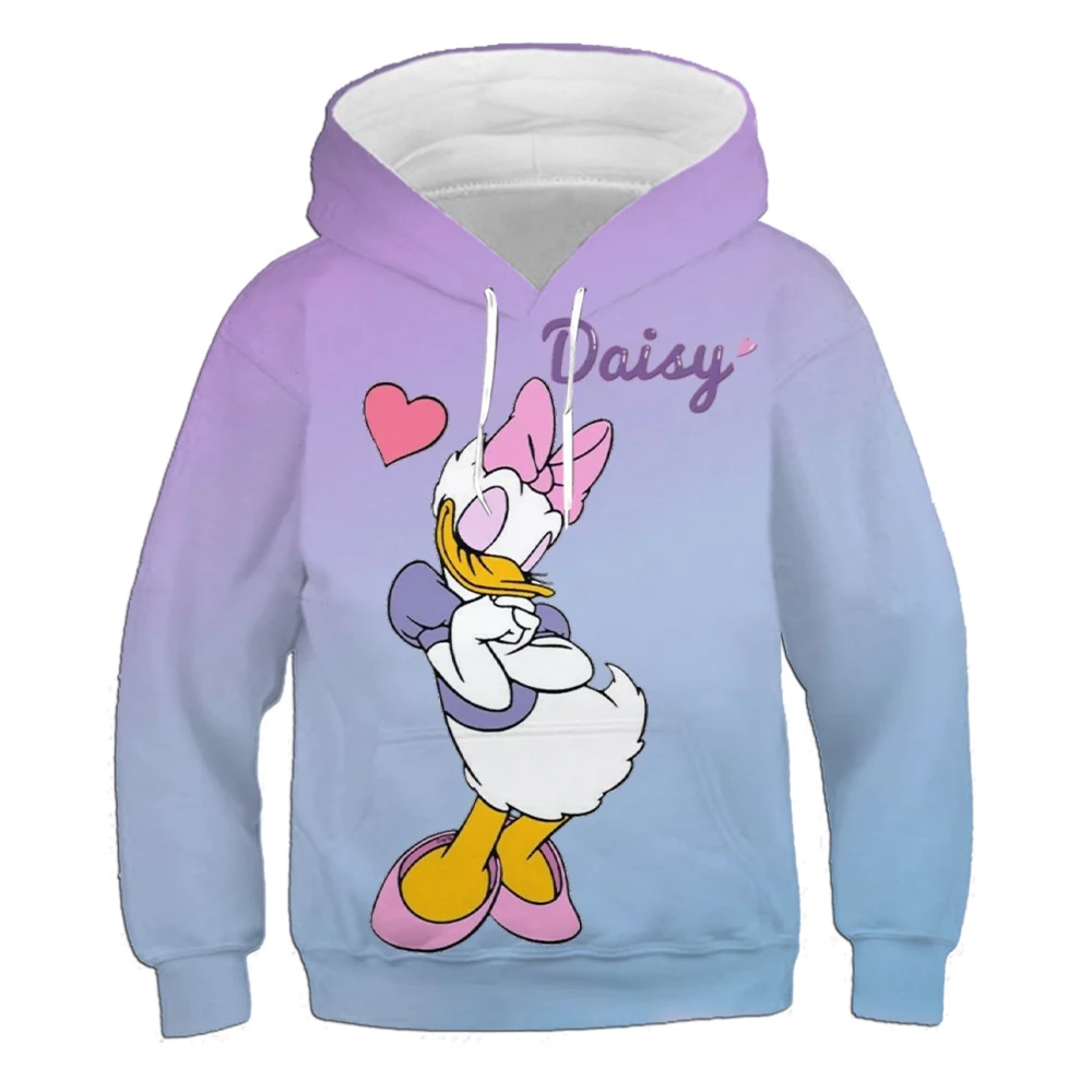 Disney Donald Duck youth round neck hoodie new boys and girls cute cartoon fashion casual autumn and winter pullover