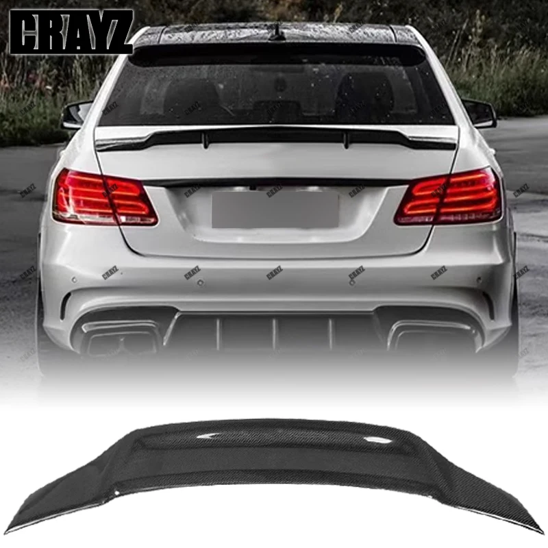 R Style Rear Spoiler For Mercedes Benz W212 E350 E550 2010-2016 FRP Real Carbon Fiber CAR Accessories Spoiler view 5