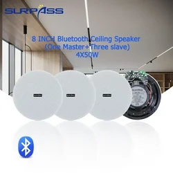 8 Inch 50W Ceiling Bluetooth Speaker Home Theater Sound System Built-in Class D Amplifier Ceiling Audio Speakers for Hotel Villa