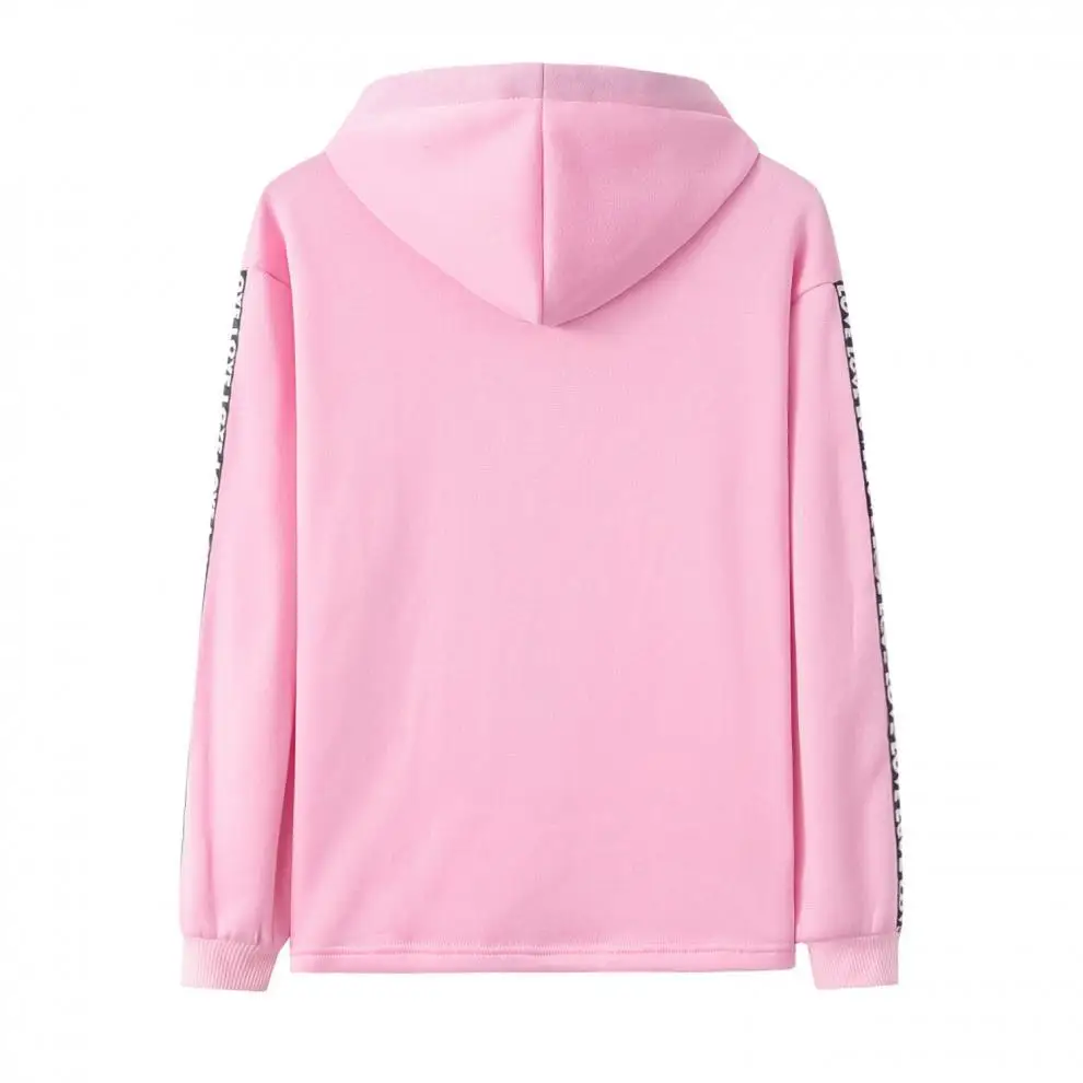 Sudadera con capucha deportiva para mujer, Jersey informal de manga larga con estampado de letras, talla grande, otoño