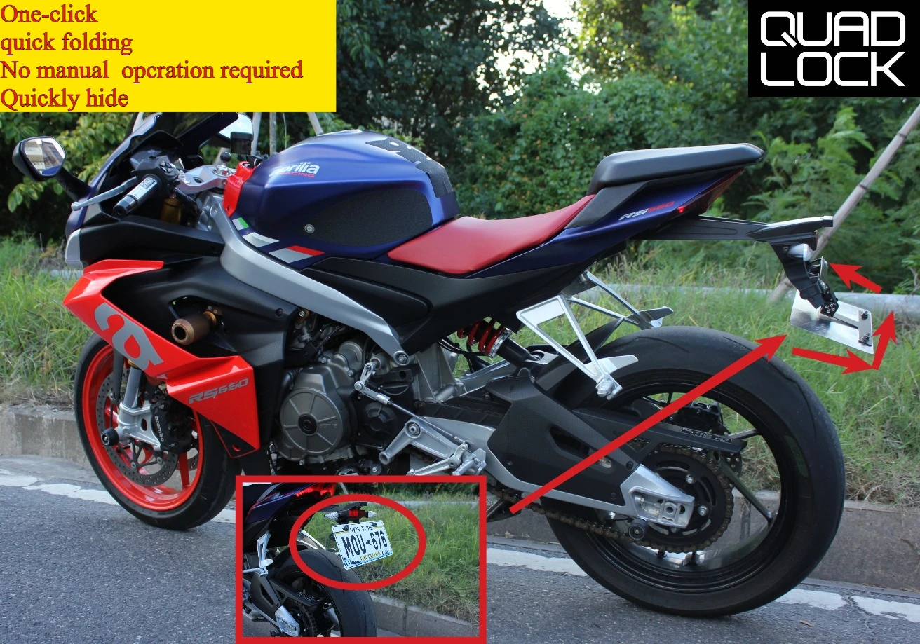 

Premium Adjustable License Plate Button Switch Effortless Contro License Plate Bracket Frame For Honda CBR 650R fz6 ninja 650