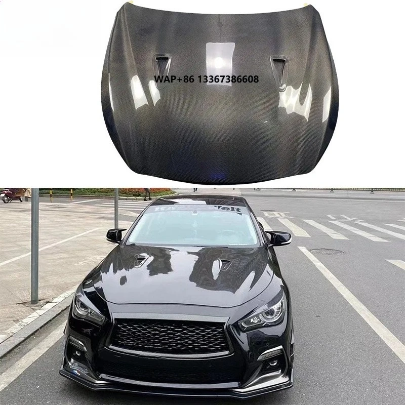 

Q50 GTR Style High Quality Carbon Fiber Engine Hood Bonnet Engine Cover Hood