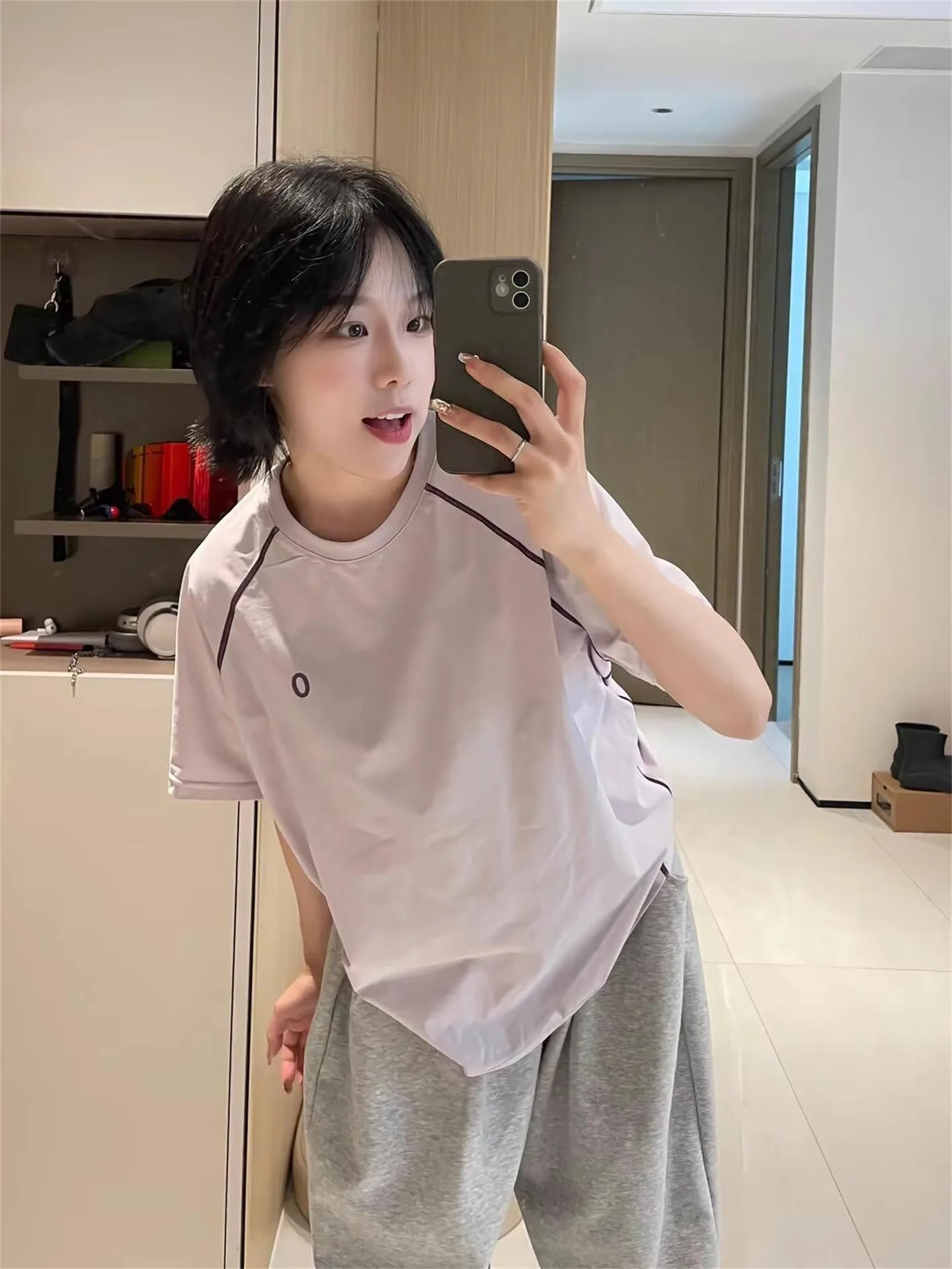 

Light Purple Ice Silk Qui Dry ort Sve Women's T-irt Summer Sport Cycling Suit Couple High Sensation Cool Feeling