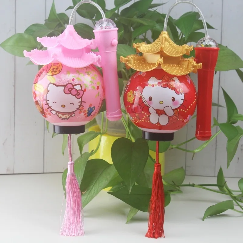 Sanrio Hello Kitty Glow Portable Lanterns Kids Music Lanterns Toys Festival Merry Christmas New Year Spring Festival Gifts