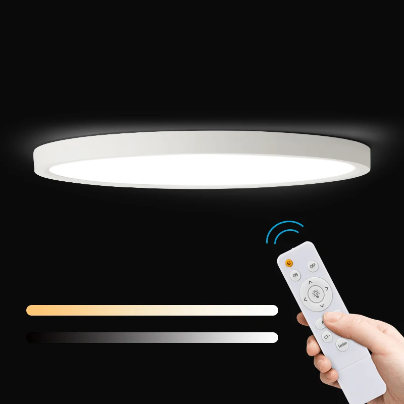 LED Remote Control Panel Light Dimmable 24W 32W Ultra-thin RC Slim Panel Ceiling Lamp For Bedroom Livingroom Kitchen Bathroom