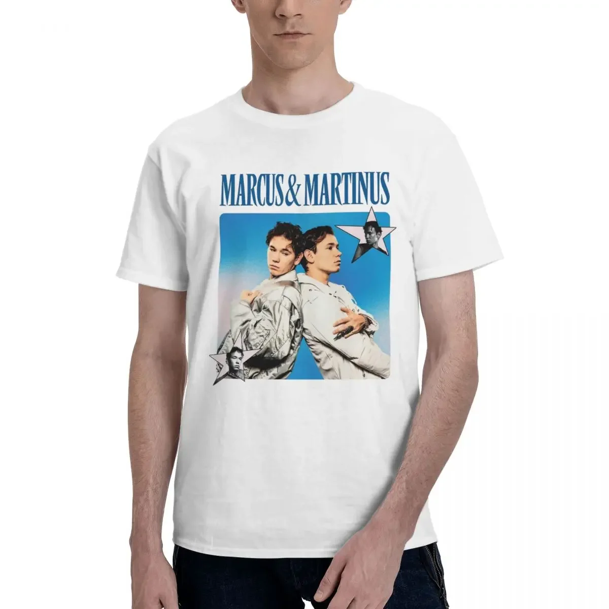 Men's T-Shirt Marcus And Martinus Sweden Vintage 100% Cotton Tee Shirt Short Sleeve Song Contest 2024 T Shirt Crewneck Clothes