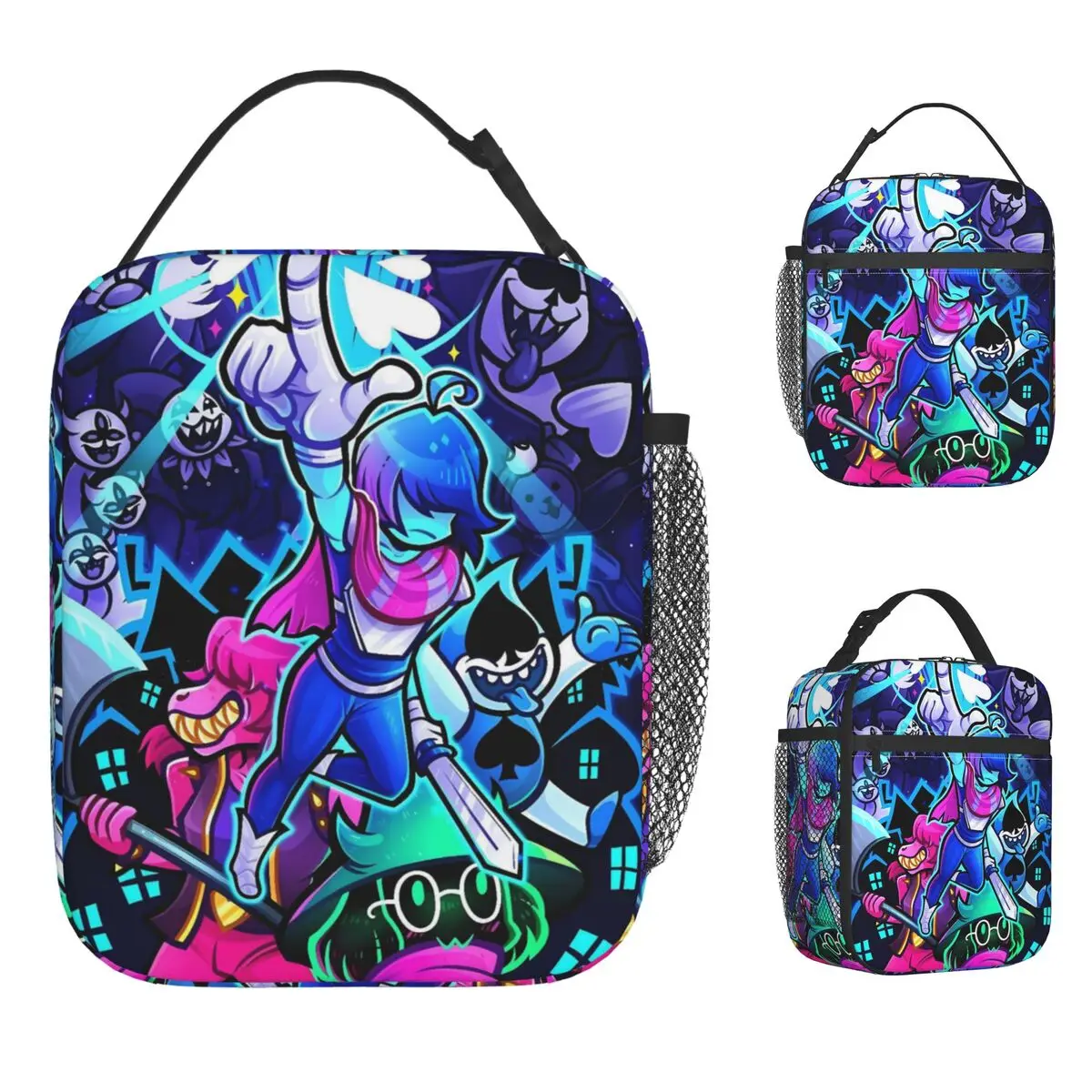 

Сумка для обеда Deltarune, винтажная коробка для обеда для детского пикника, портативная сумка-холодильник, дизайнерская сумка-холодильник Оксфорд, термосумка-тоут