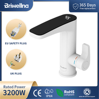 Briwellna 3400W 220V Electric Kitchen Water Heater Tap Instant Hot Stainless Steel Water Faucet Heater Cold Heating Faucet