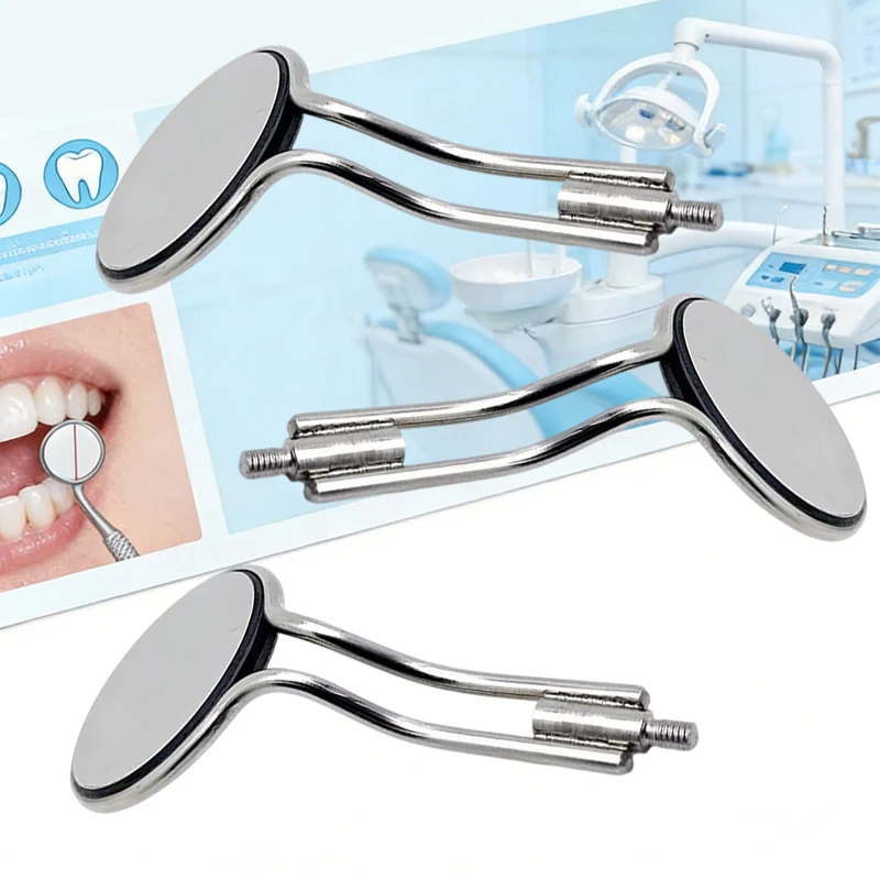 

3pcs Dental Double Sided Mouth Mirror Anti-Fog Rhodium Coated Reusable Oral Reflector Tool