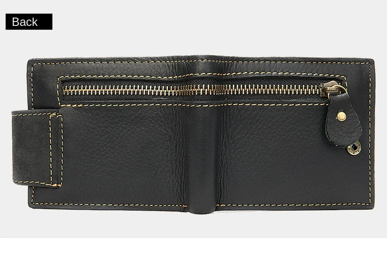 Kurze Geldbörse aus Crazy Horse-Leder für Herren, echtes Leder, Schnallen-Geldbörse, Vintage-Geldbörse aus Rindsleder, Kartenhalter, Multi-Karten-Geldbörse – Detail 13