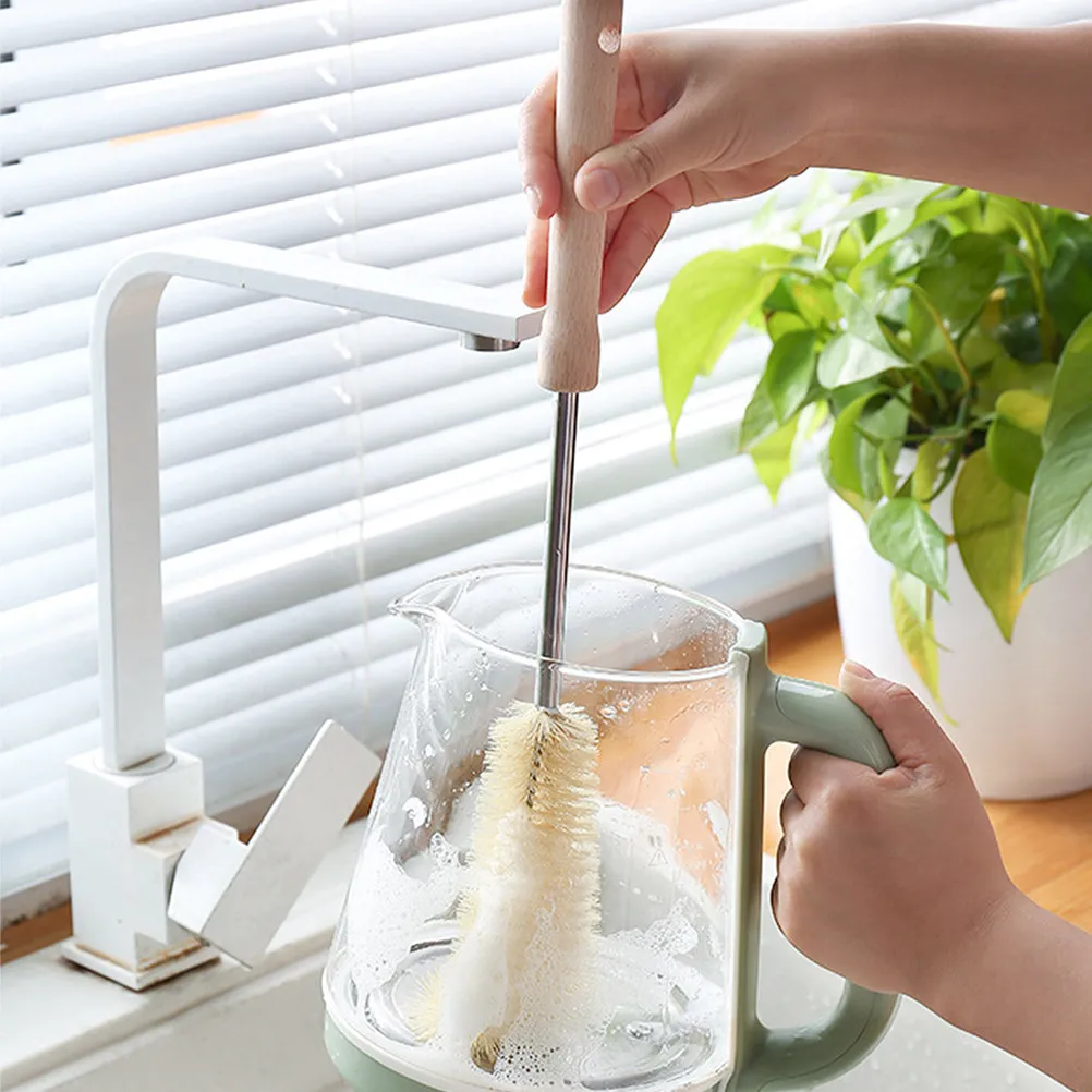 1Set Baby Bottle Brush Set Food Grade 360 Degree Deep Clean Thick Bristles Safe for Milk Bottles Teacups Vacuum Cups Feeding