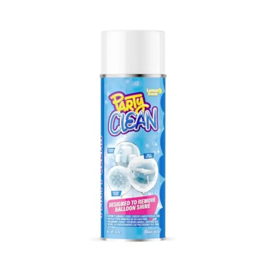 Party Clean - Spray Quita Residuos de Brillo de Globos para Pisos, Telones de Fondo y Castillos Inflables, Elimina el Brillo de Globos para un Acabado Impecable