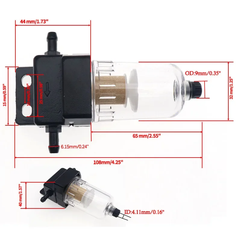 Kit Fuel Filter / Water Separator (Diesel & Gasoline) For Webasto/Espar Heaters Water Separator Kit