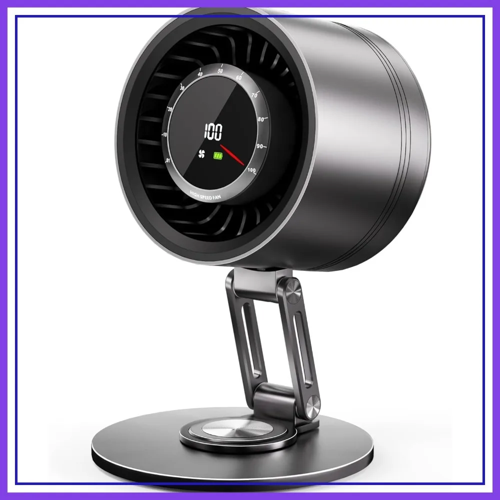

Titanium Alloy USB Desk Fan, Foldable 3D Airflow, 23dB Quiet BLDC Motor, 10 Speeds LED Display