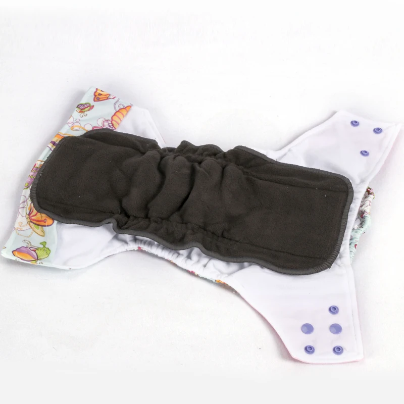 Reusable Diapers Accessories, 5 Layers, Bamboo Charcoal Inserts for Baby Cloth Diapers, Soft Absorbent, Washable Nappies Mate