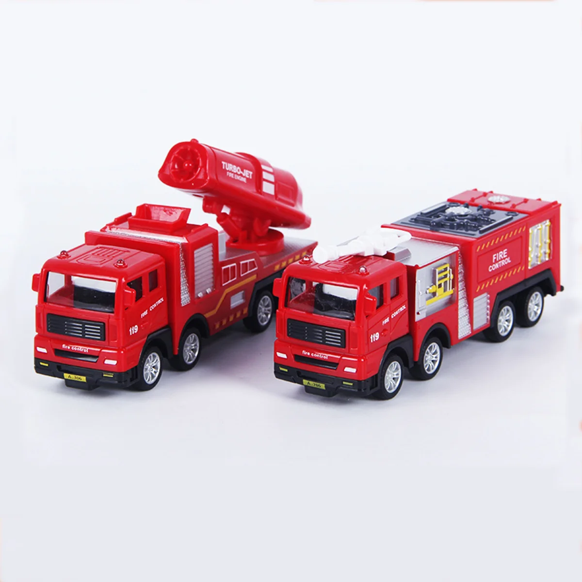 Children's fire truck, water cannon truck, boy's inertial fire ladder car, simulation fire folding ladder car toy model