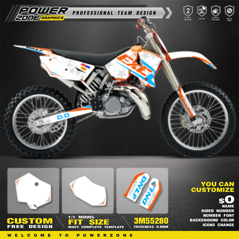 

PowerZone Custom Team Graphics Decals For 3M Stickers Kit For KTM 2003 2004 SXF 2004 EXC Motorcycle Stickers 006