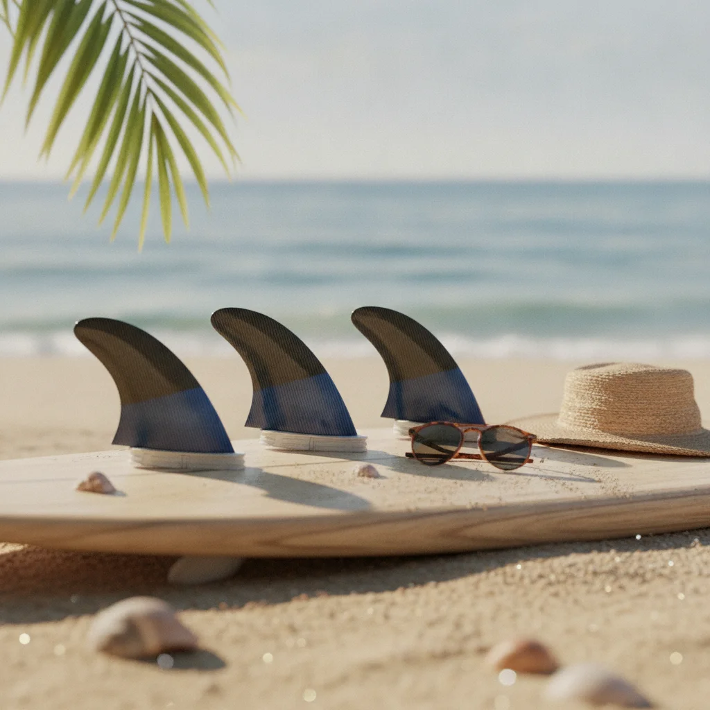 Fin with Twin-Tab II Base Lightweight Honeycomb Fin Surfboard Fins Versatile Strong for Surfers, Surfing