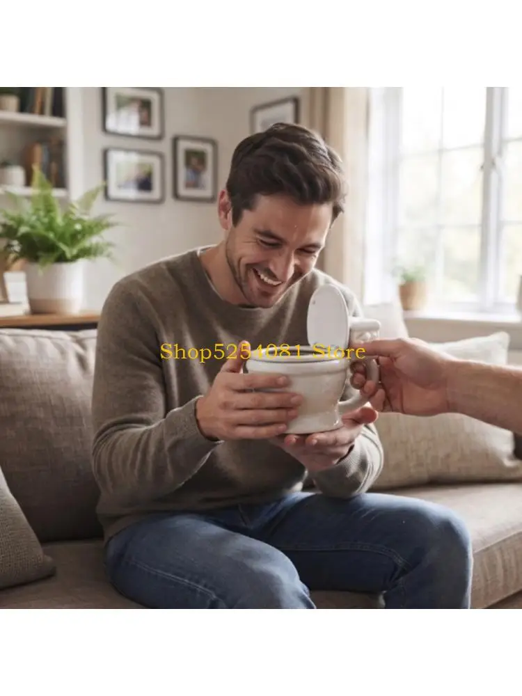 AXYC Humorous Coffee Cup With Toilet Look for Desk and Tea Use Daily
