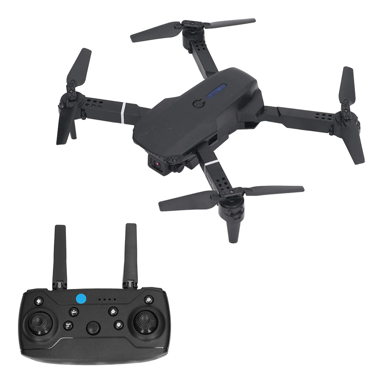 Drone RC a 4 assi Drone RC pieghevole E88 Quadcopter aereo a 4 assi Doppia fotocamera HD Drone RC pieghevole ad alta risoluzione Nero
