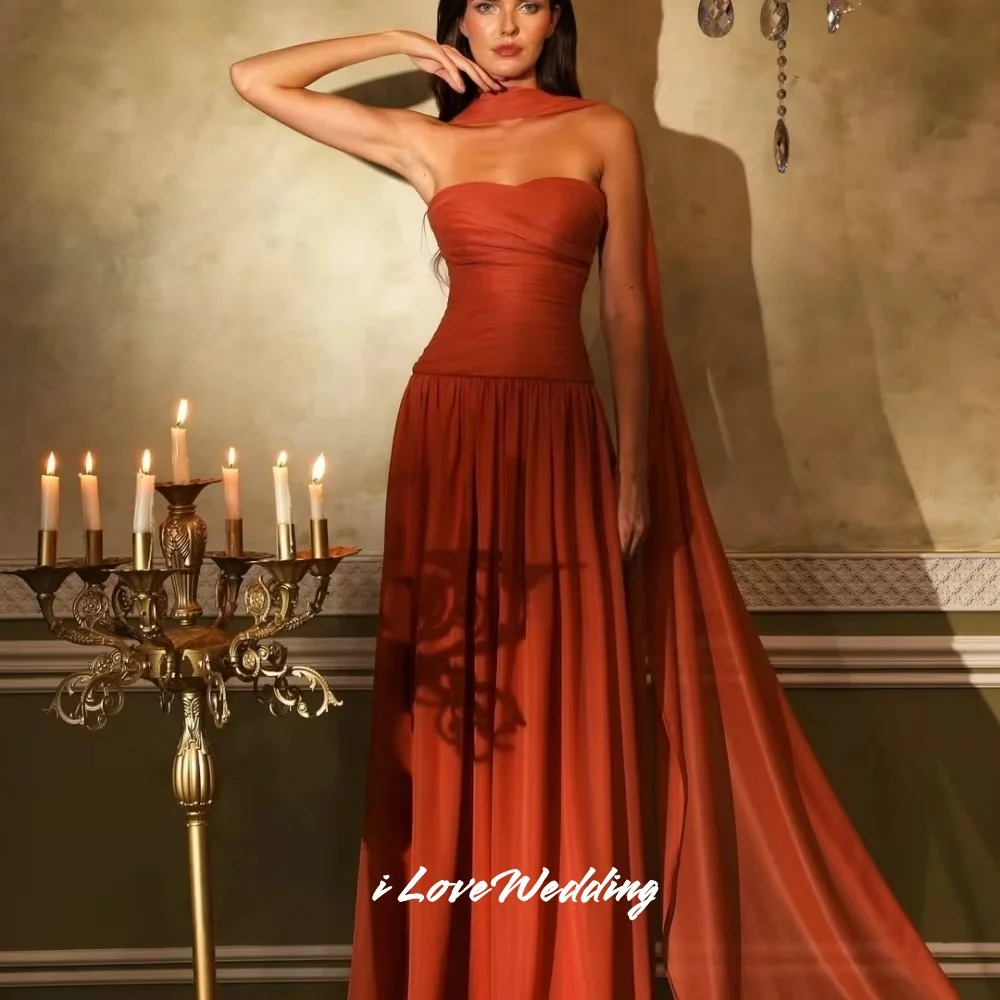 Purple Strapless Evening Dresses 2025 Sleeveless Backless A-Line Pleated Floor-Length Long Wedding Party Dresses Customized