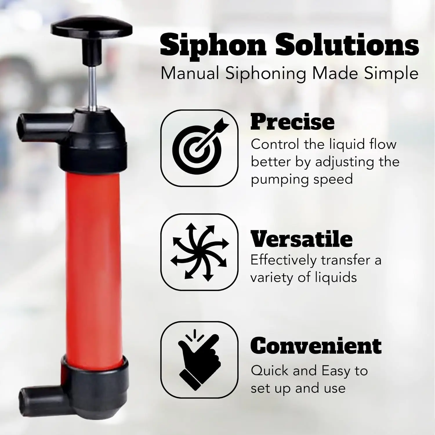 Portable Manual Oil Pump Hand Siphon Tube Liquid Gas Transfer Tool for Car Motorcycle Truck Petrol Diesel Water Extraction view 3