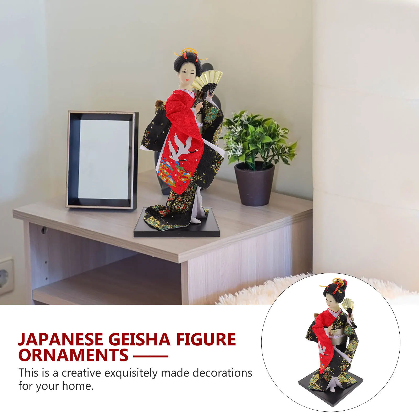 

Eco Friendly Japanese Style Geisha Decoration Handcrafted Kimono Figure for Home Office Interior Landscape Accent Modern Asian