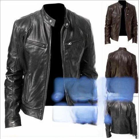 

Теплый мужской кардиган на молнии с декоративными кожаными элементами, средней длины, с принтом, из искусственной кожи, для мужчин