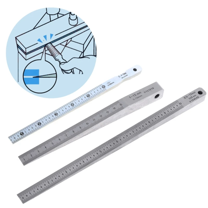 Taper Gauge Welding Feeler Wedge Gauge Hole Measure Tool 1-15mm 0.5-10mm 0.4-6mm 63HA