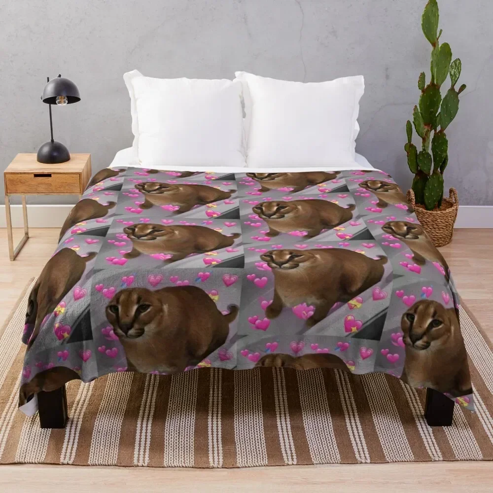 Wholesome Floppa Throw Blanket Nap Flannel Blankets