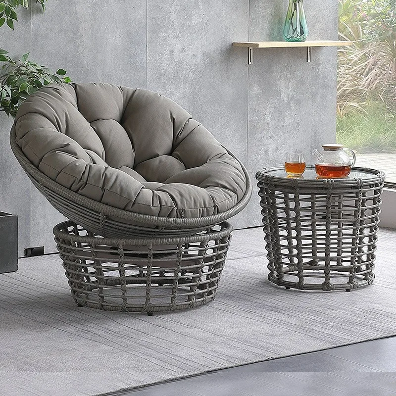 

Nordic Outdoor Rattan Small Tables and Chairs Balcony Courtyard Garden B & B Leisure Creative Three-piece Combination Furniture