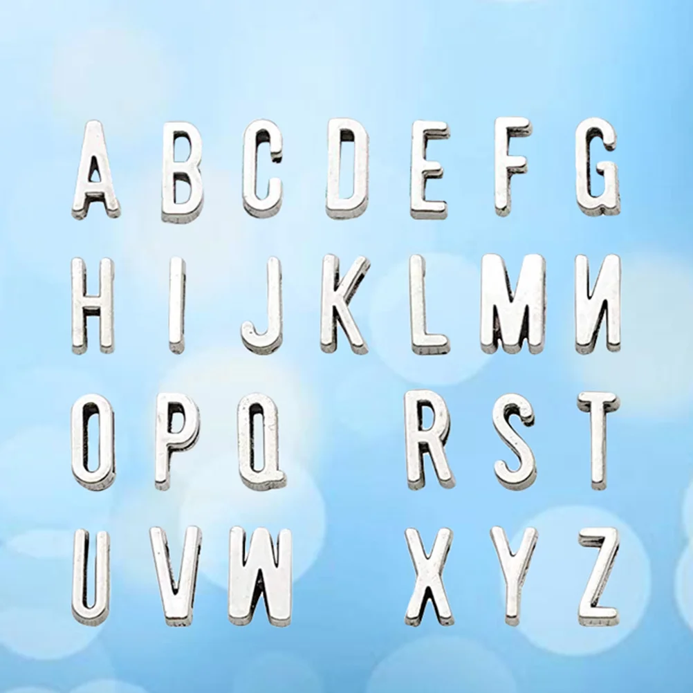 

26Pcs Letter Alphabet Pendant A-Z Charms for DIY Crafts Jewelry Making Sweater Decoration Silver Plated Alloy Charms Set
