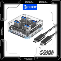 ORICO Transparent 4 Port Expansion Usb A Hub With Power Supply Interface Usb 3.0 Protocol High Speed Transmission OTG Dapter