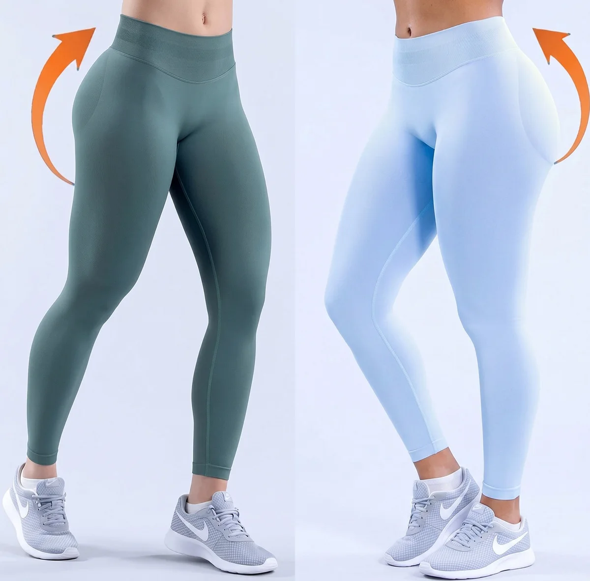 Denyf Trendy Leggings Scrunch Seamless Yoga Women Legging Gym Sports Pants Low Ribbed Band High Stretch Fitness Tights Pant