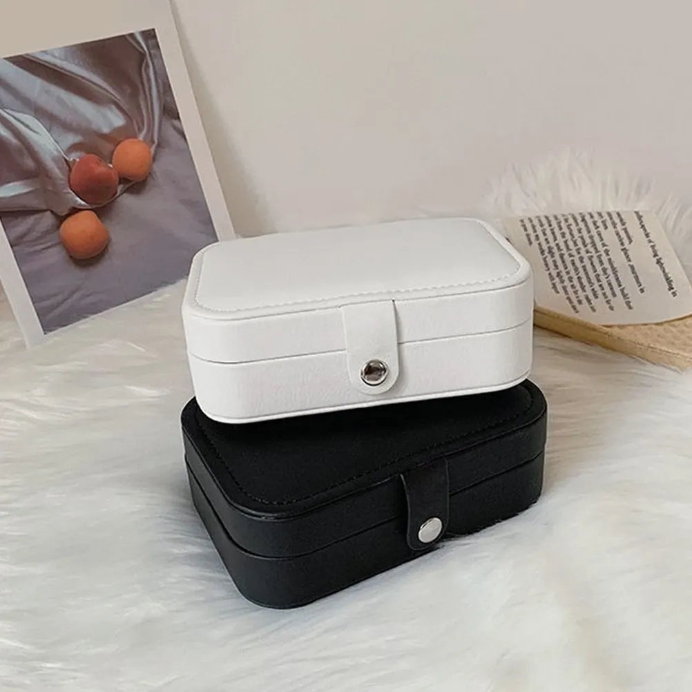 

PU Jewelry Organizer Box Portable Travel Case with Multi Slots for Rings Earrings Necklaces Bracelets Storage