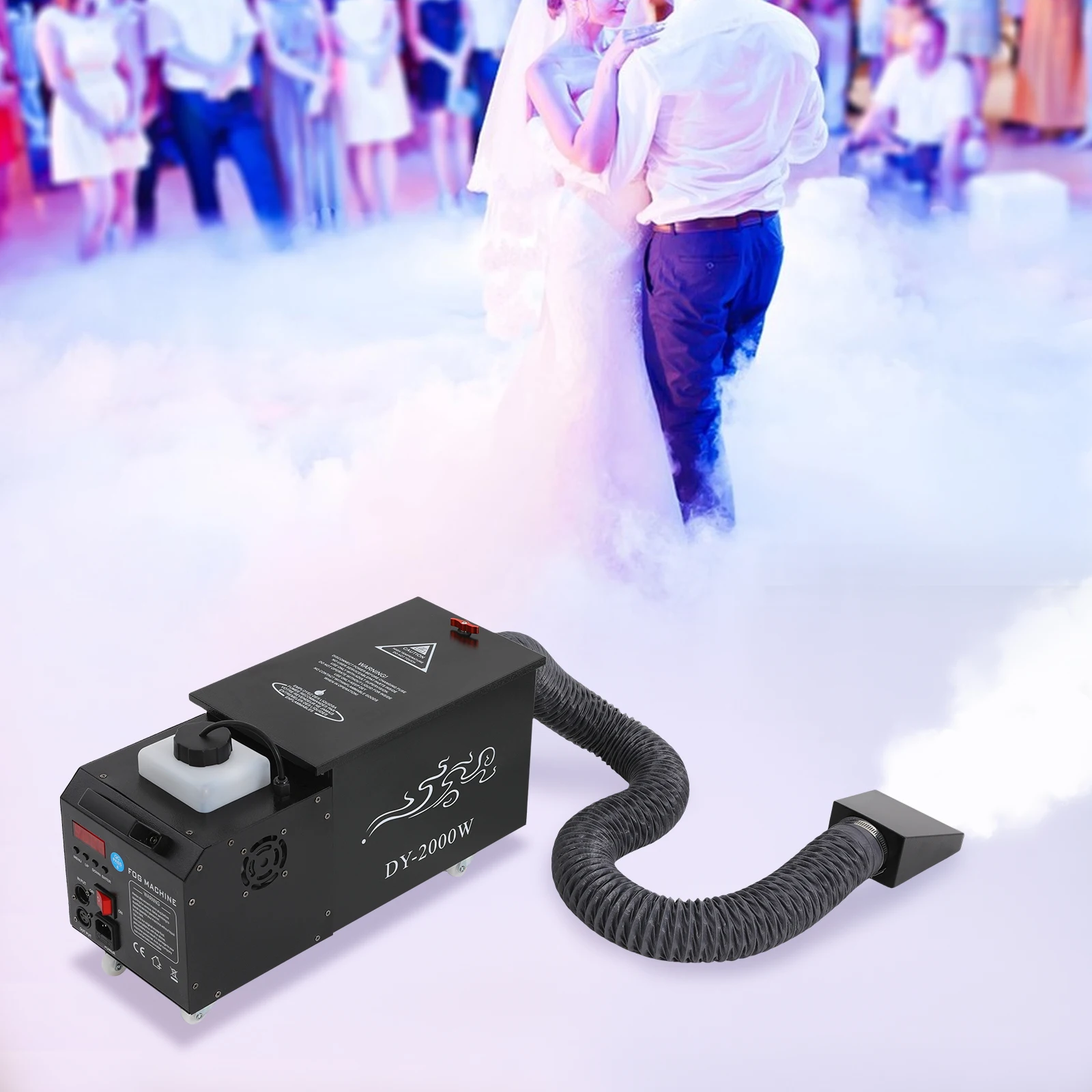 2000W Wasserbasierte Bodennebelmaschine, Bodennebler mit Schlauch & Fernbedienung für Hochzeiten, Partys & Feiertagsdekoration