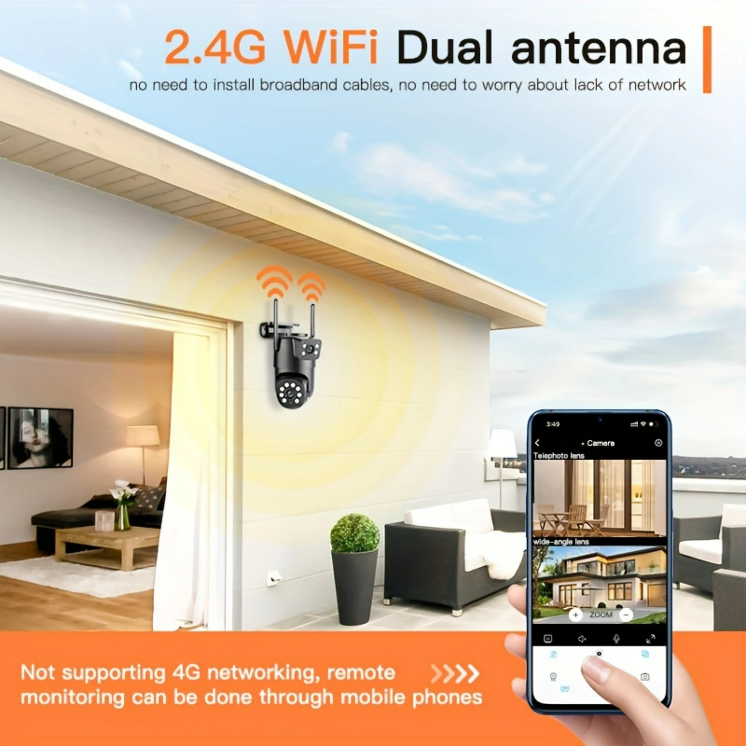 

Enhance Your Outdoor Security Monitoring Experience with Wireless Waterproof Multifunctional High-Definition 2K Security Camera