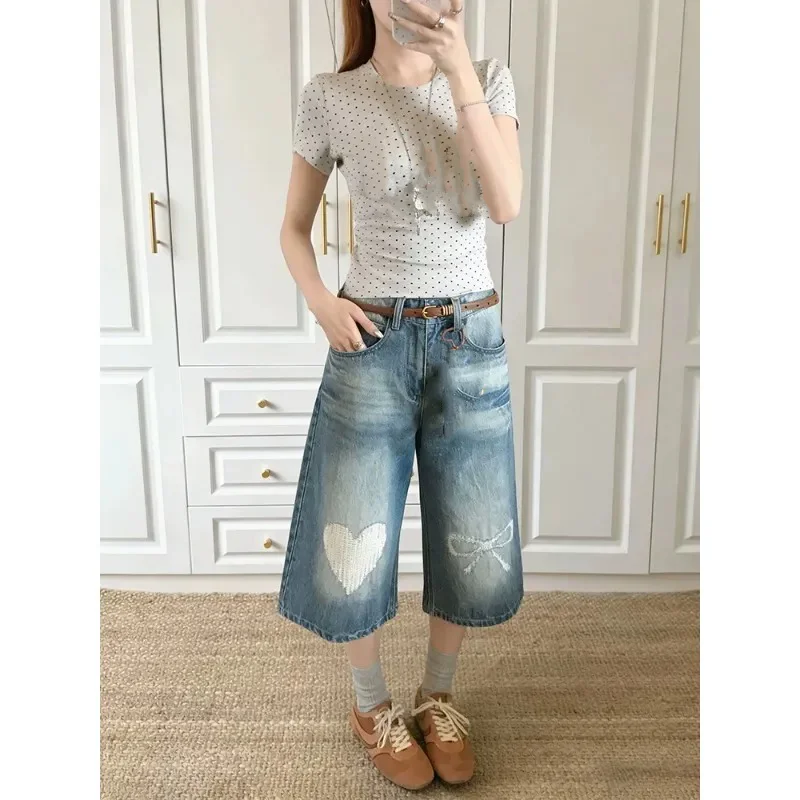 American High Street Streetwear Femme Pantalones Denim Loose Trendy Hot Sell Wid Leg Pants Slim Moda Minority Mom Jeans