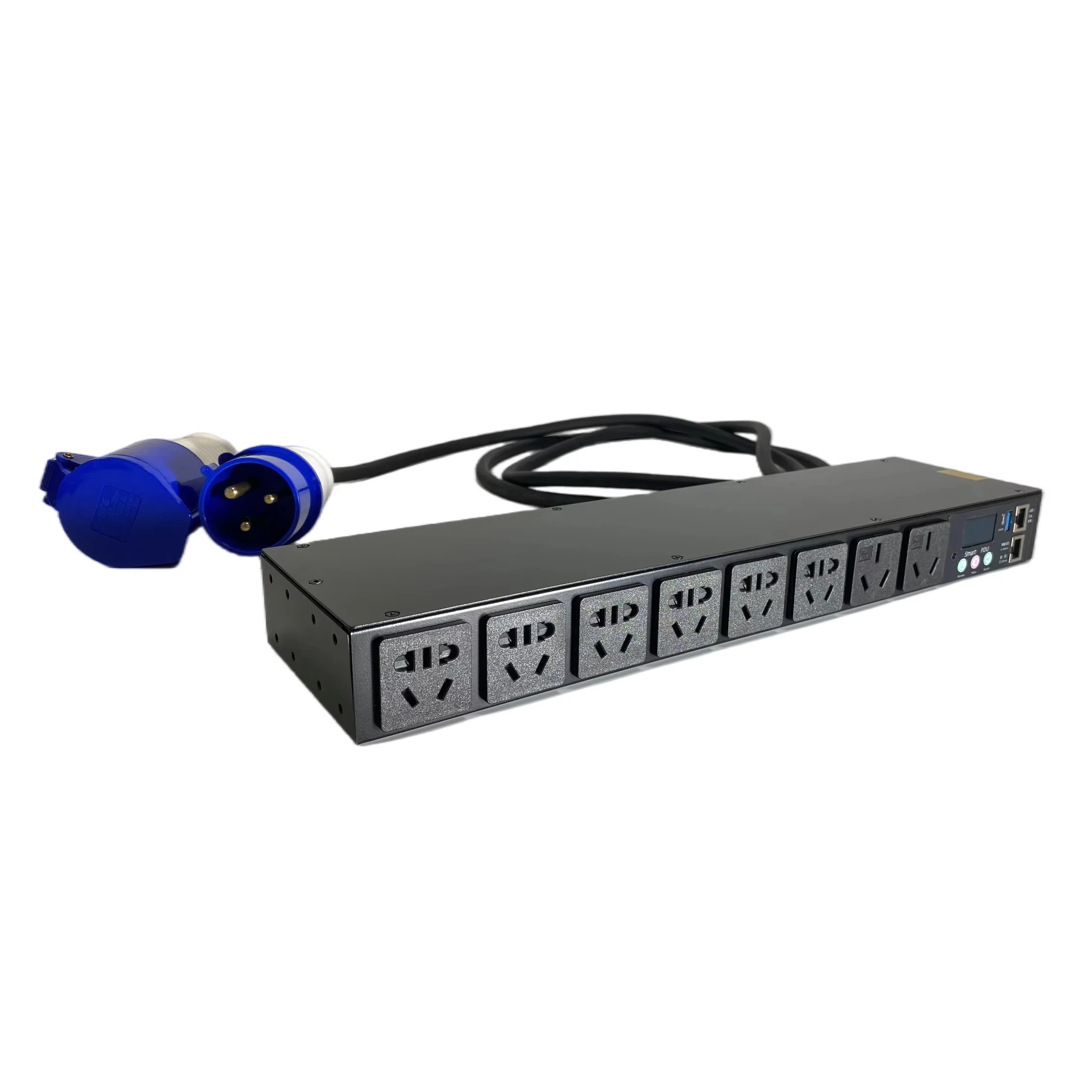 IP PDU 8 Outlets Smart PDU, 10A New China Standard Socket, 32A Industrial Plug Input, Power Distribution Unit PDU Power Strip