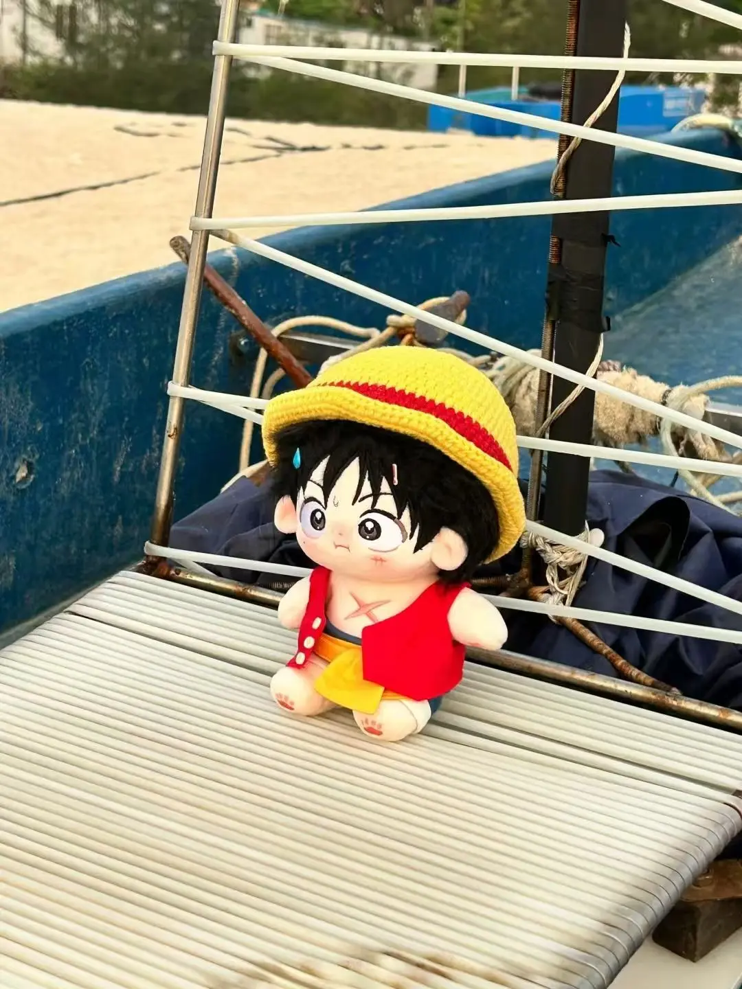 20 centimetri Anime ONE PIECE Monkey D Luffy Kawaii Cosplay Anime Figure Vestire Bambola di Cotone Giocattoli Di Compleanno Surprises Regali Giocattoli