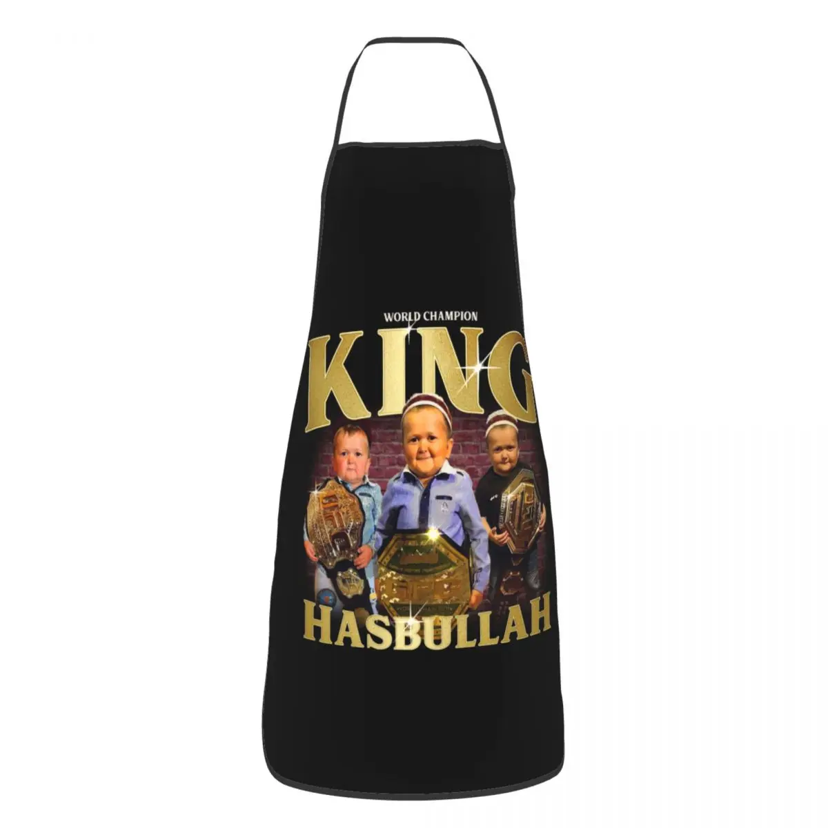 Unisex King Hasbulla Bib Apron Adult Women Men Chef Tablier Cuisine for Cooking Kitchen Funny Hasbullah Gardening