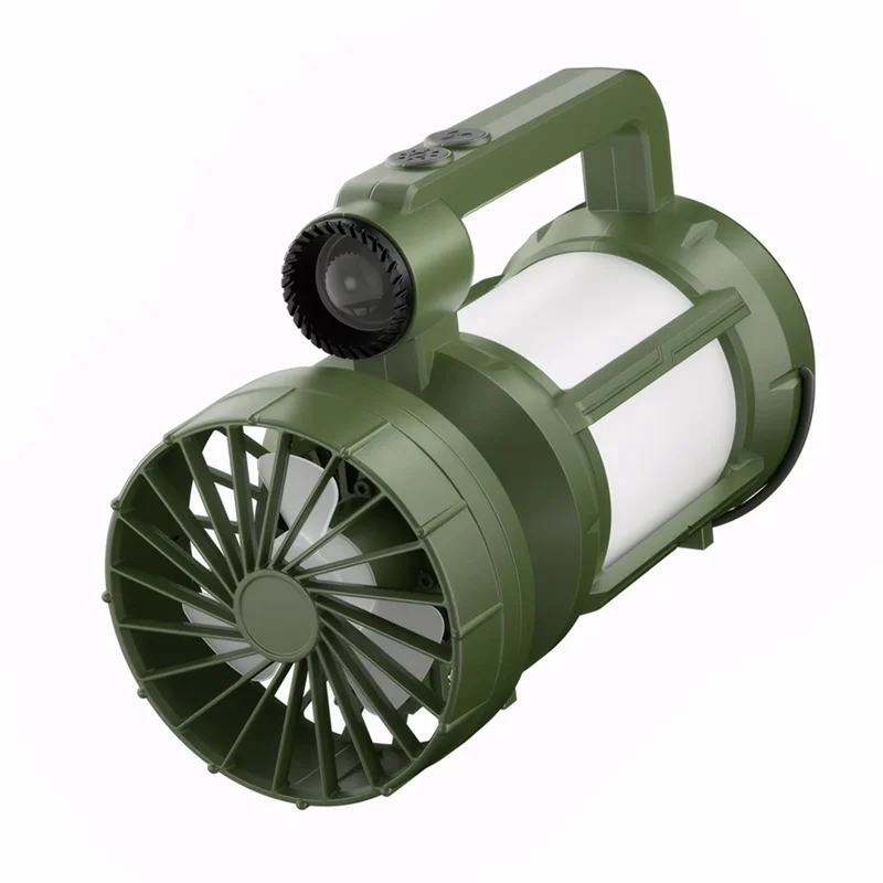 ABRU-Versatile Solar Powered LED Camping Lantern With Cooling Fan And Flashlight Feature For Outdoor Use