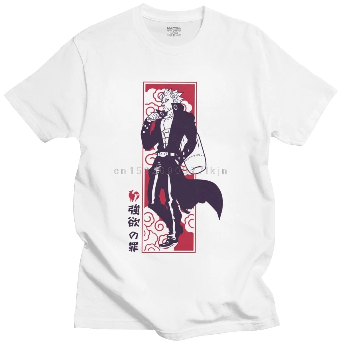 Camiseta de moda Ban Nanatzu No Taizai para hombre, camisetas de manga corta de Manga japonesa de Anime Seven Deadly Sins, camisetas de algodón puro
