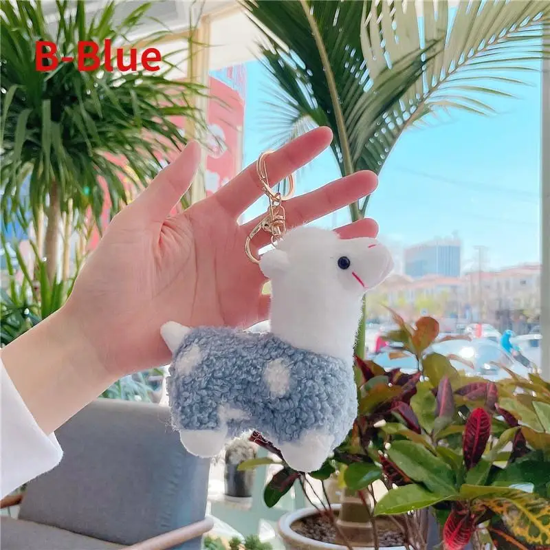 1pcs Soft Cotton Standing Alpaca Toys Stuffed Plush Doll Key Chain Animals Keychains Women Bags Cute Creative Gifts image 3