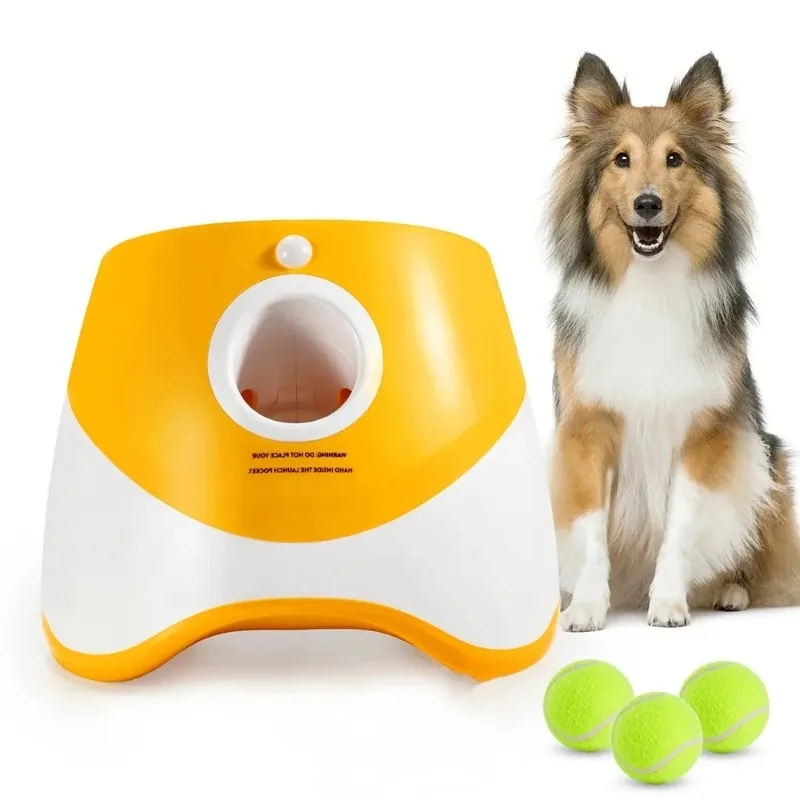 Dog Toys Automatic Ball Launcher Throwing Machine Catapult Pet Toys Tennis Launcher Outdoor Interactive Training Accessories